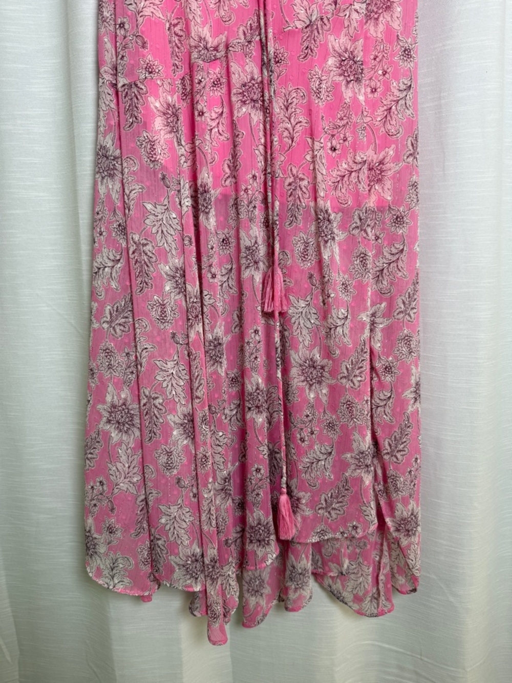 Taylor Pink Floral One Shoulder Midi Dress | Size 6 - Picture 6 of 12